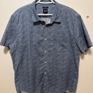 GAP Short-Sleeve Chambray Shirt with Sailboat Print